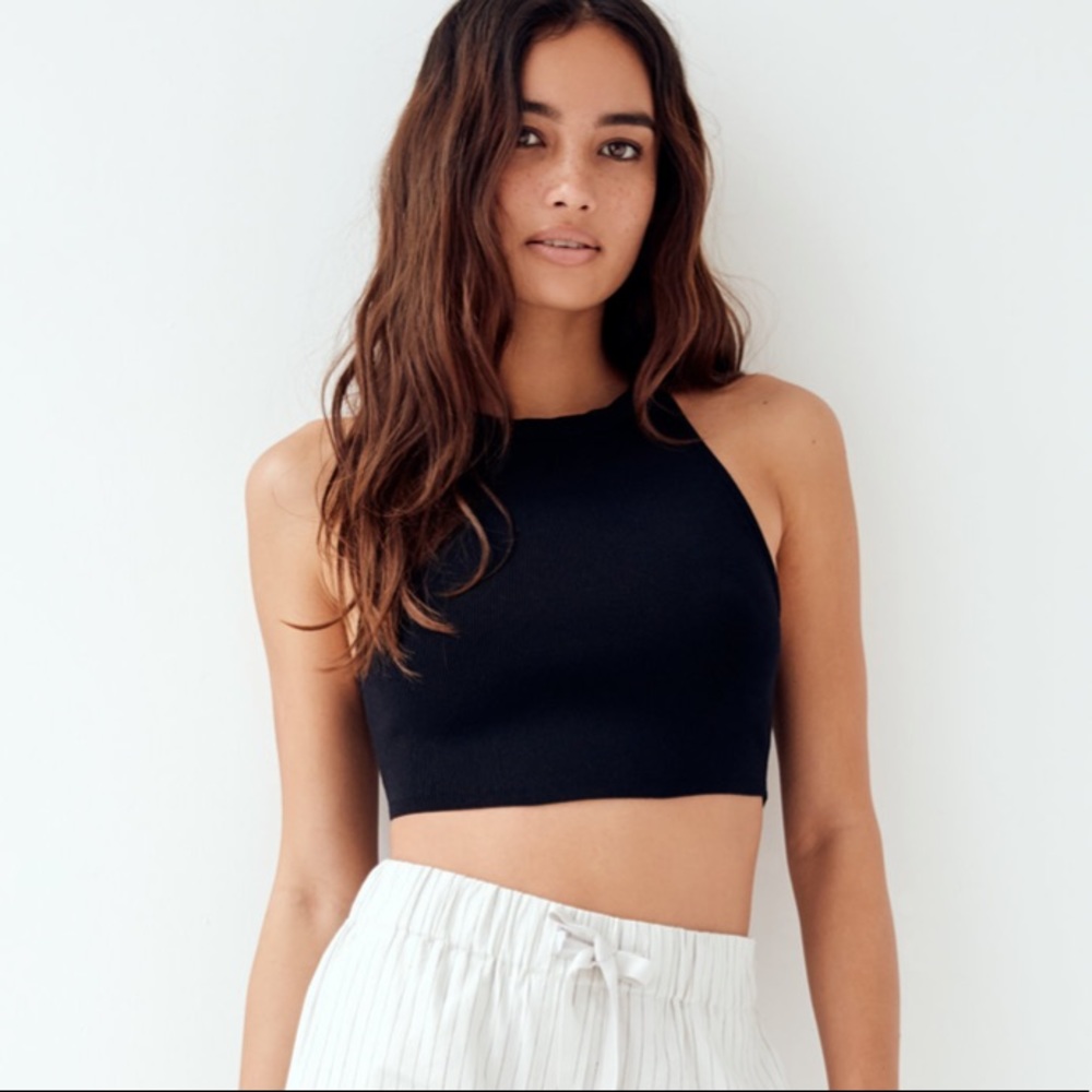 Babaton Aritzia Kevin black knit top